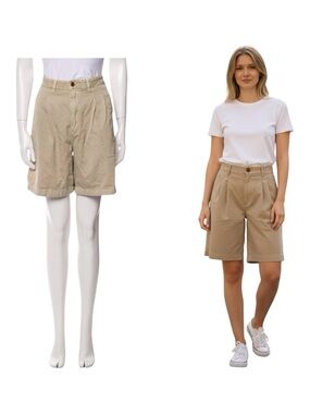 Closed Barry Bermuda Shorts W’s 44 Beige High Rise Cotton Designer NWT Tailored